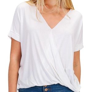 NWT White Crossover Drapey Top